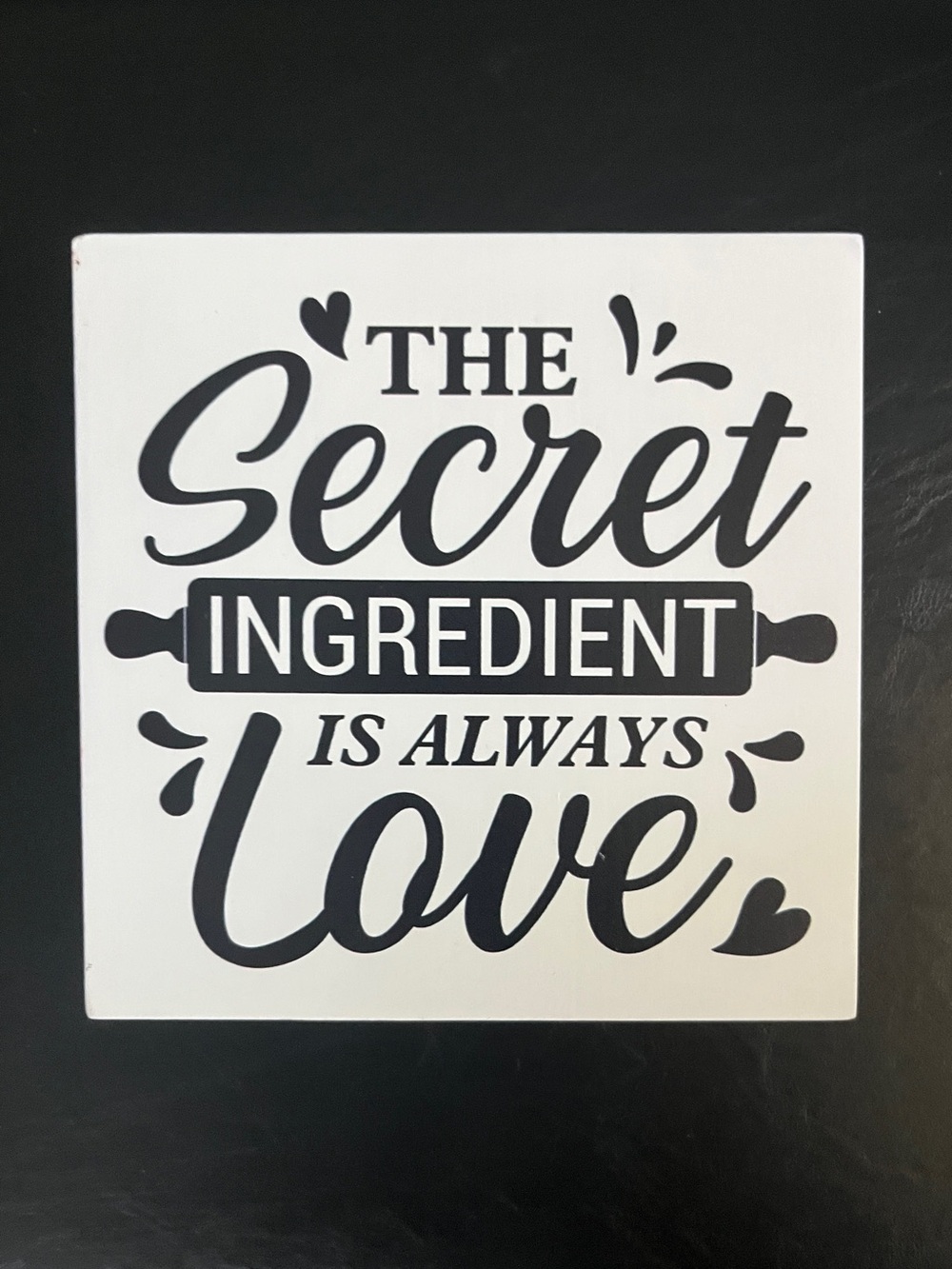 The secret ingredient is always love kitchen sign Hobby Lobby shelf decor